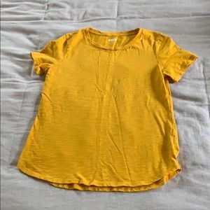 Mustard yellow u neck tee